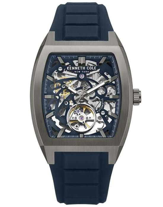 Kenneth Cole Kenneth Cole Automatic KCWGZ0077401  KCWGZ0077401 механические мужские часы синий циферблат, браслет силикон — вид спереди