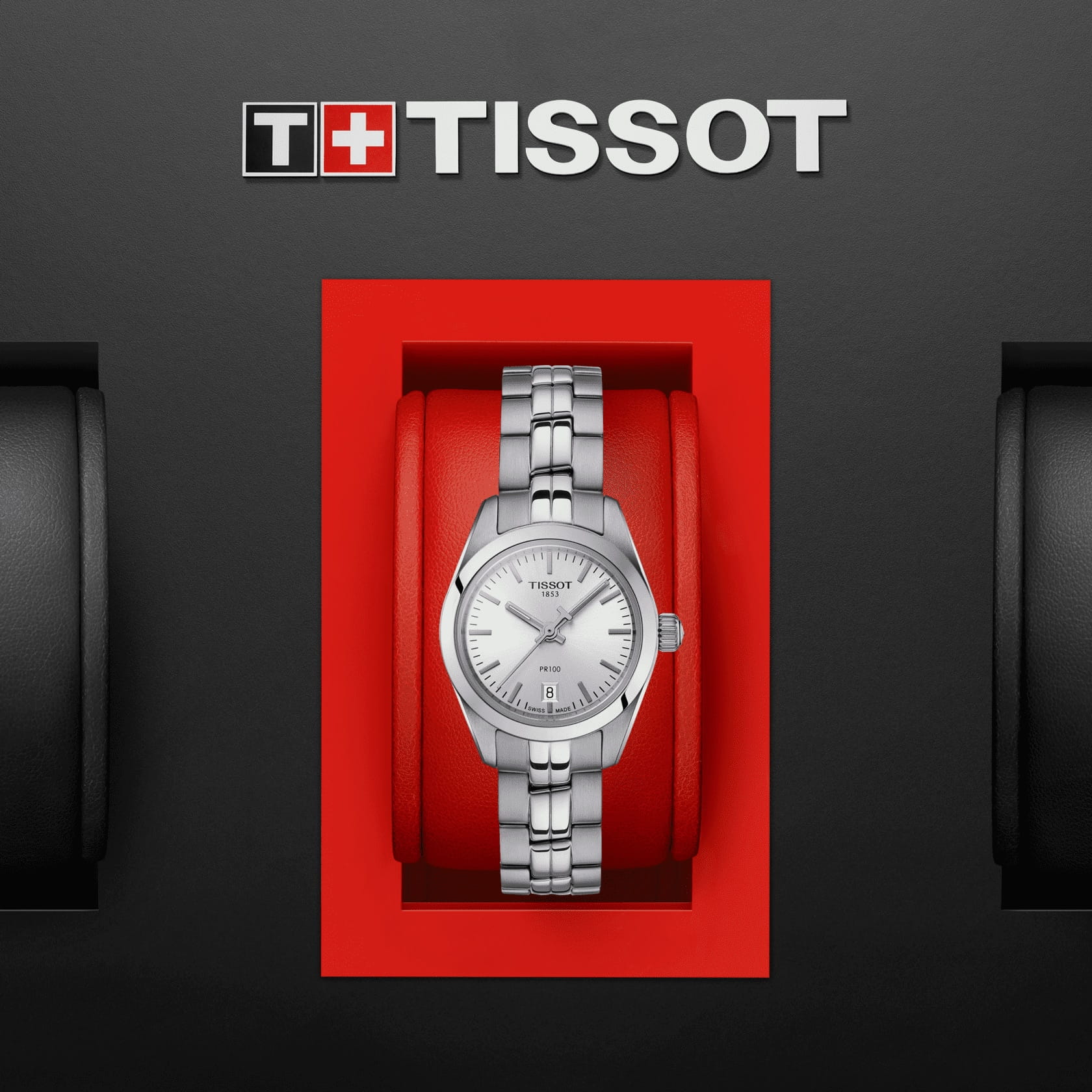 Tissot Tissot PR 100 Lady Small T101.010.11.031.00, t-classic швейцария женские часы на браслете нержавеющая сталь боковой вид