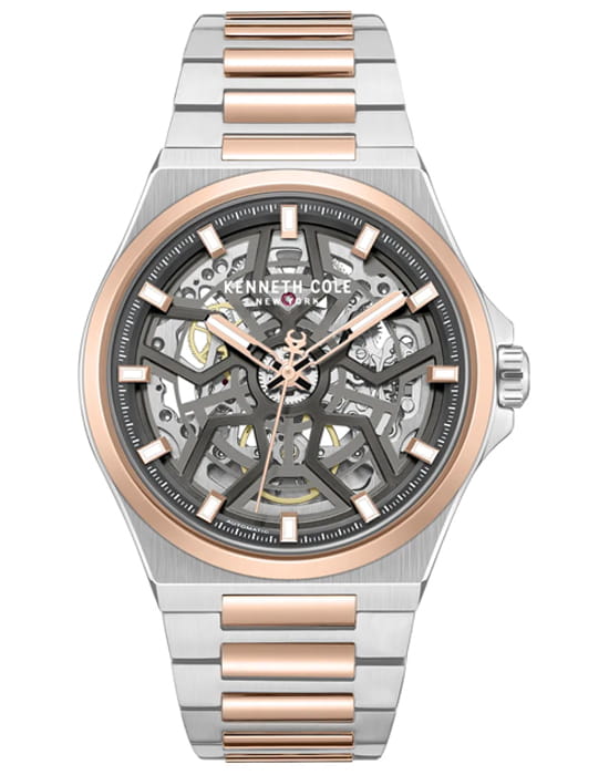 Kenneth Cole Kenneth Cole Automatic KCWGY0065302  KCWGY0065302 механические мужские часы черный циферблат, браслет нержавеющая сталь с pvd-покрытием — вид спереди