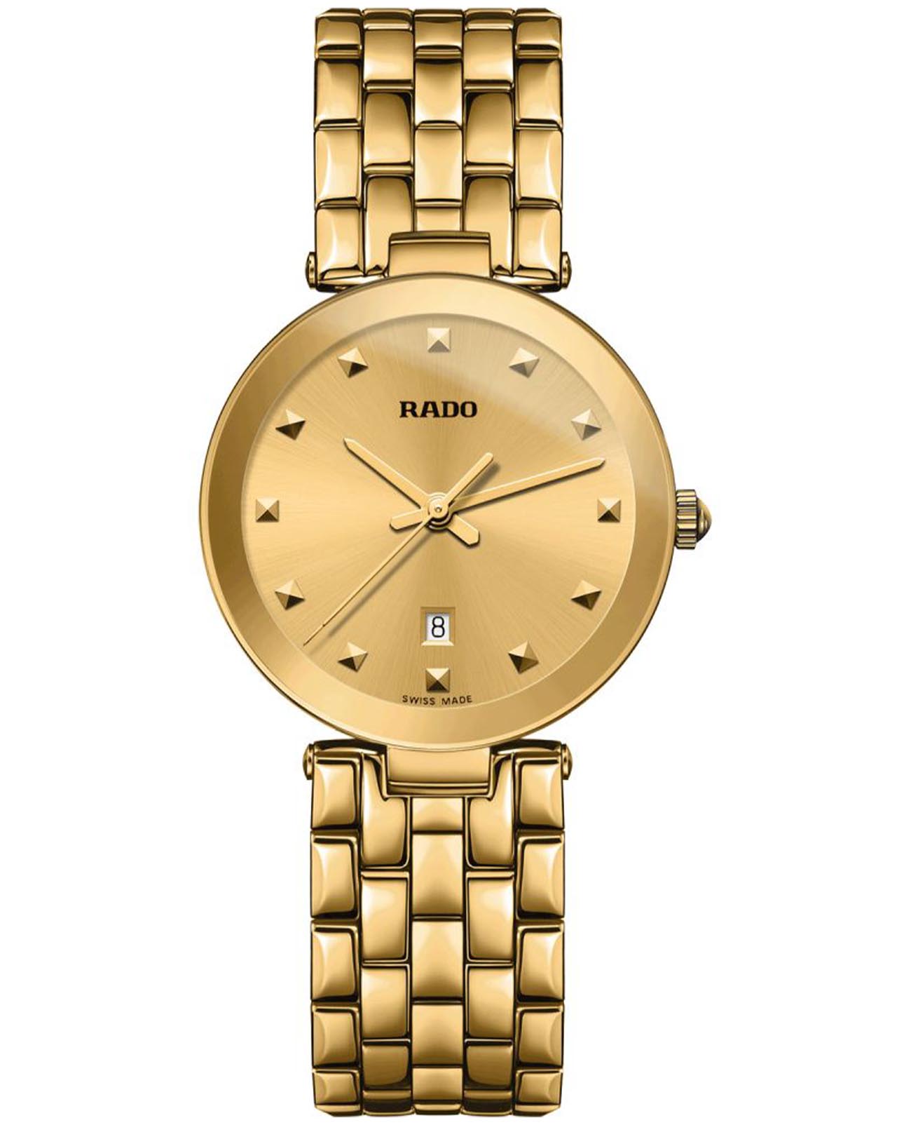 Rado Rado Florence R48872253  R48872253 кварцевые женские часы золотой циферблат, браслет нержавеющая сталь с pvd-покрытием — вид спереди