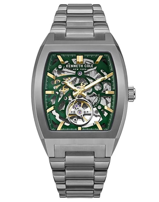 Kenneth Cole Kenneth Cole Automatic KCWGY0077502  KCWGY0077502 механические мужские часы зеленый циферблат, браслет нержавеющая сталь с pvd-покрытием — вид спереди