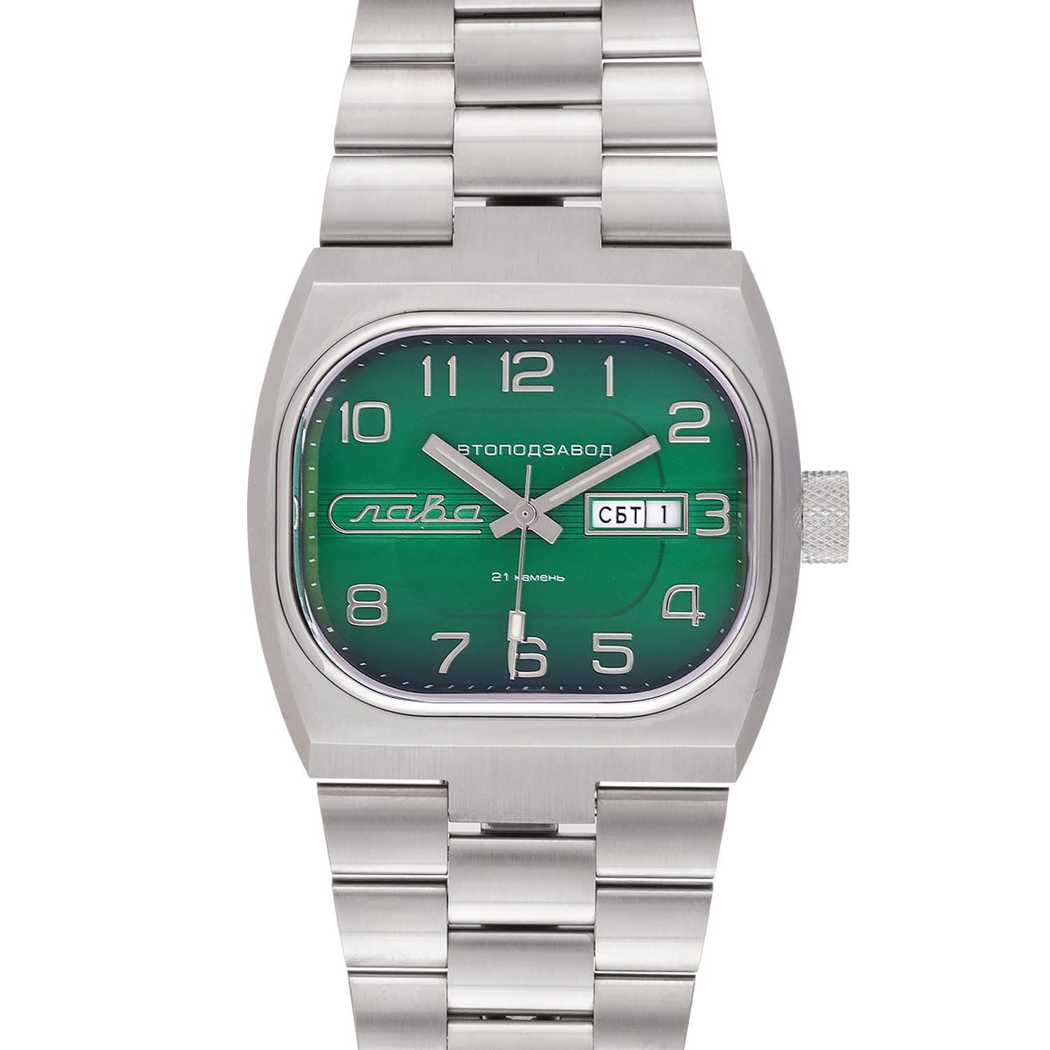 Оригинальные часы Слава Слава Телевизор 3045709/100-8205 механические калибр механизма miyota 8205 общий вид