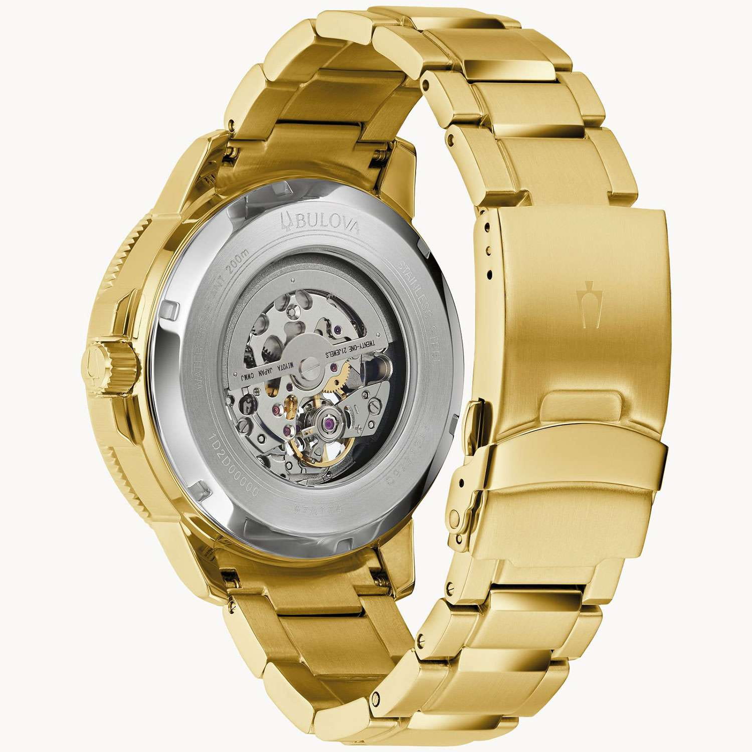 Bulova Bulova Marine Star 97A174,  сша мужские часы на браслете нержавеющая сталь с ip-покрытием боковой вид