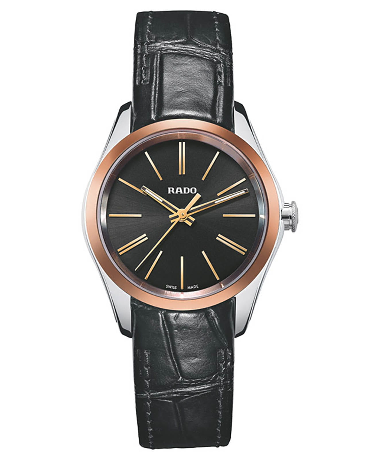 Rado Rado Hyperchrome Automatic R32976155  R32976155 кварцевые женские часы черный циферблат, браслет кожаный — вид спереди