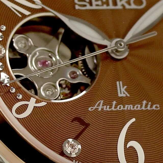 Seiko Seiko Lukia SSVM062 механические женские часы часы крупный план коричневый циферблата