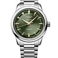 Longines Longines Conquest Heritage L1.649.4.02.6  L16494026 механические мужские часы  зеленый циферблат, браслет нержавеющая сталь — вид спереди