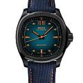 Mido Mido Multifort TV Big Date M049.526.37.041.00  M0495263704100 механические мужские часы  бирюзовый циферблат, браслет тканевый — вид спереди