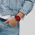 Swatch Swatch Big Bold Biosourced Standard SB05B111 мужские часы красный циферблат на запястье