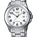 Casio Casio MTP-1259PD-7B  MTP-1259PD-7B кварцевые мужские часы белый циферблат, браслет нержавеющая сталь — вид спереди