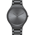Rado Rado True Thinline Le Corbusier R27091612  R27091612 кварцевые мужские часы серый циферблат, браслет высокотехнологичная керамика + титан — вид спереди