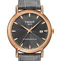 Tissot Tissot Carson Powermatic 80 18K Gold T907.407.76.081.00 Carson T9074077608100 механические мужские часы серый циферблат, браслет кожаный — вид спереди