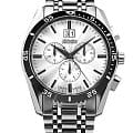 Adriatica Adriatica Chronograph A8202.Y113CH  A8202.Y113CH кварцевые мужские часы  белый циферблат, браслет нержавеющая сталь — вид спереди