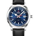 Swiss Military by Chrono Swiss Military by Chrono SM34094.07  SM34094.07 кварцевые мужские часы  синий циферблат, браслет кожаный — вид спереди