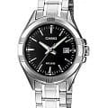 Casio Casio LTP-1308D-1A  LTP-1308D-1A кварцевые женские часы черный циферблат, браслет нержавеющая сталь — вид спереди