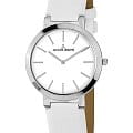 Jacques Lemans Jacques Lemans Classic 1-1997D  1-1997D кварцевые женские часы  белый циферблат, браслет кожаный — вид спереди
