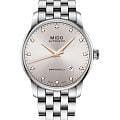 Mido Mido Baroncelli M8600.4.67.1  M86004671 механические мужские часы белый циферблат, браслет нержавеющая сталь — вид спереди