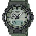 Casio Casio Pro Trek PRW-61LD-3 PRW PRW-61LD-3 кварцевые мужские часы зеленый циферблат, браслет полимер — вид спереди
