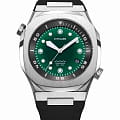 D1 Milano D1 Milano DVRJ03  DVRJ03 механические мужские часы зеленый циферблат, браслет силикон — вид спереди