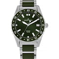 Jacques Lemans Jacques Lemans High Tech Ceramic 42-10C  42-10C кварцевые мужские часы зеленый циферблат, браслет сталь + керамические вставки — вид спереди