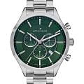 Jacques Philippe Jacques Philippe Apollo JPQGC0313X6N  JPQGC0313X6N кварцевые мужские часы зеленый циферблат, браслет нержавеющая сталь 316l — вид спереди