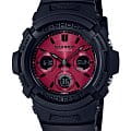 Casio Casio G-Shock AWG-M100SAR-1A AWG AWG-M100SAR-1A электронные мужские часы красный циферблат, браслет пластик — вид спереди