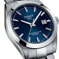 Tissot Tissot Gentleman Powermatic 80 Silicium T127.407.11.041.00 механические мужские часы часы крупный план синий циферблата