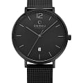 Obaku Obaku Toft Charcoal V181GDBBMB  V181GDBBMB кварцевые мужские часы белый циферблат, браслет сталь с ip покрытием — вид спереди