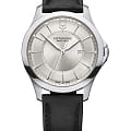 Victorinox Victorinox ALLIANCE 241905  241905 кварцевые мужские часы серебристый циферблат, браслет кожаный — вид спереди