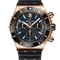 Breitling Breitling Super Chronomat B01 44 RB01362A1C1S1  RB01362A1C1S1 механические мужские часы синий циферблат, браслет каучук — вид спереди