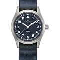 Hamilton Hamilton Khaki Field Quartz 38mm H69401940  H69401940 кварцевые мужские часы синий циферблат, браслет тканевый — вид спереди