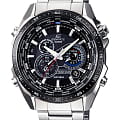 Casio Casio Edifice EQS-500DB-1A1 EQS EQS-500DB-1A1 кварцевые мужские часы черный циферблат, браслет нержавеющая сталь — вид спереди