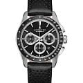Hamilton Hamilton Jazzmaster Performer Auto Chrono H36606730  H36606730 механические мужские часы черный циферблат, браслет кожаный — вид спереди