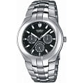 Casio Casio Edifice EF-304D-1A EF EF-304D-1A автокварц (кинетик) мужские часы черный циферблат, браслет нержавеющая сталь — вид спереди