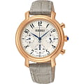 Seiko Seiko SRW872P1  SRW872P1 кварцевые женские часы  серебристый циферблат, браслет кожаный — вид спереди