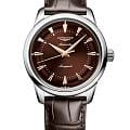 Longines Longines Conquest Heritage L1.649.4.62.2  L16494622 механические мужские часы  зеленый циферблат, браслет кожаный — вид спереди
