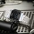 Casio Casio Vintage LA680WA-1BDF (LA680WA-1B), vintage япония женские часы на браслете нержавеющая сталь боковой вид
