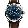 Breitling Breitling Premier B01 Chronograph 42 AB0118221C1X1  AB0118221C1X1 механические мужские часы синий циферблат, браслет кожаный — вид спереди