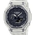 Casio Casio G-Shock GA-2100SKE-7ADR (GA-2100SKE-7A) GA-2100 GA-2100SKE-7A электронные мужские часы черный циферблат, браслет пластик — вид спереди