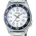 Casio Casio Collection MTD-135D-7A  MTD-135D-7A кварцевые мужские часы белый циферблат, браслет нержавеющая сталь — вид спереди