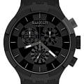 Swatch Swatch Big Bold Chrono SB02B400  SB02B400 кварцевые мужские часы  черный циферблат, браслет силикон — вид спереди