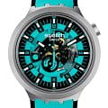 Swatch Swatch Big Bold Irony Lacquered SB07S111  SB07S111 кварцевые мужские часы бирюзовый циферблат, браслет резина — вид спереди