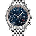 Breitling Breitling Navitimer Chronograph GMT 46 A24322121C2A1  A24322121C2A1 механические мужские часы синий циферблат, браслет нержавеющая сталь — вид спереди