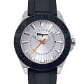 Salvatore Ferragamo Salvatore Ferragamo SFMQ00122  SFMQ00122 кварцевые мужские часы  серебристый циферблат, браслет силикон — вид спереди