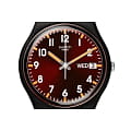 Swatch Swatch Gent Biosourced Standard SO28B704 кварцевые женские часы часы, крупный план бордовый циферблат