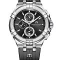 Maurice Lacroix Maurice Lacroix Aikon Chronograph AI1018-SS001-330-2  AI1018-SS001-330-2 кварцевые мужские часы черный циферблат, браслет каучук — вид спереди