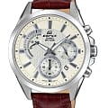 Casio Casio Edifice EFV-580L-7A EFV EFV-580L-7A кварцевые мужские часы бежевый циферблат, браслет кожаный — вид спереди