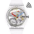 Swatch Swatch Gent Biosourced Swatch Pay! SO28K109-5300  SO28K109-5300 кварцевые женские часы прозрачный циферблат, браслет пластик — вид спереди