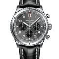 Breitling Breitling Aviator 8 B01 Chronograph 43 AB0119131B1P2  AB0119131B1P2 механические мужские часы антрацитовый циферблат, браслет кожаный — вид спереди