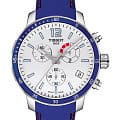 Tissot Tissot Quickste Chronograph Football T095.449.17.037.00 Quickster T0954491703700 кварцевые мужские часы  белый циферблат, браслет силикон — вид спереди