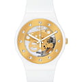 Swatch Swatch New Gent Biosourced Lacquered SO29W105  SO29W105 кварцевые женские часы золотой циферблат, браслет силикон — вид спереди